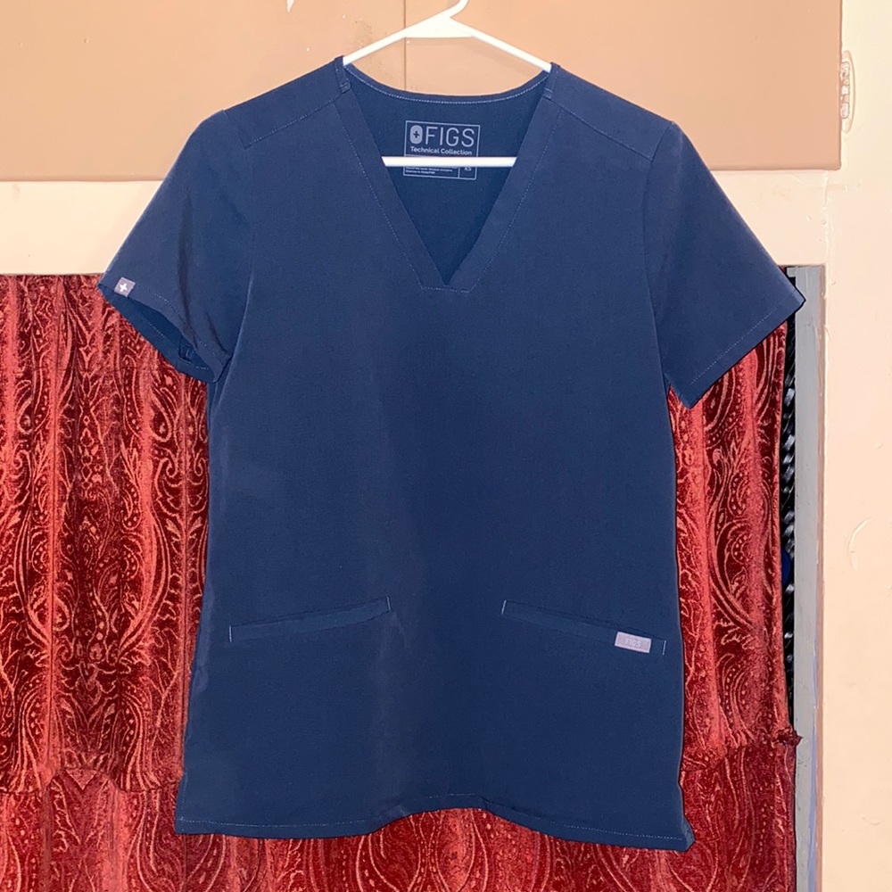 Blue XS FIGS top and bottom scrub set